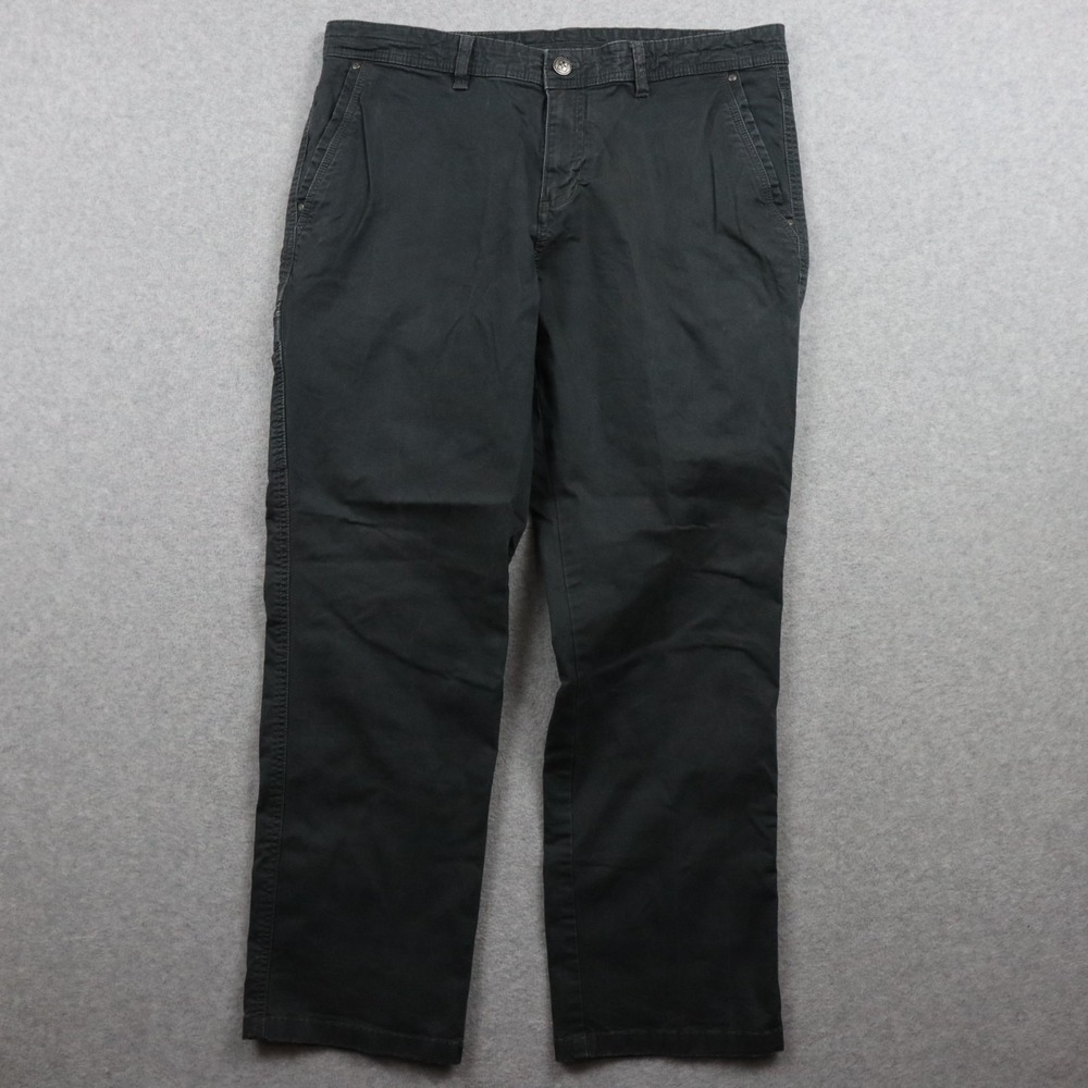 Swiss Tech Pants Mens‎ 36x28 Tech Pocket Chino Outdoor Casual Flat Front Gray